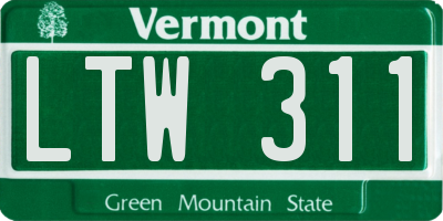 VT license plate LTW311