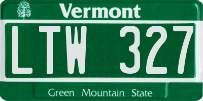 VT license plate LTW327