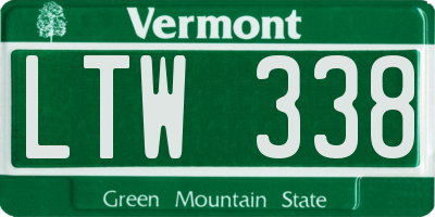 VT license plate LTW338