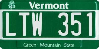 VT license plate LTW351