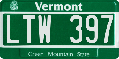 VT license plate LTW397