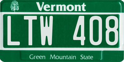 VT license plate LTW408