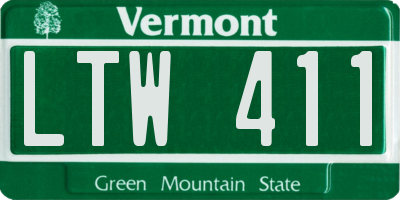 VT license plate LTW411