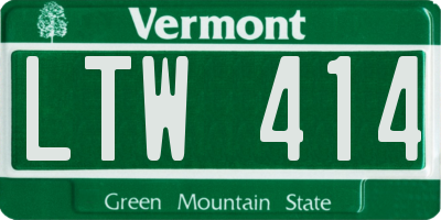 VT license plate LTW414