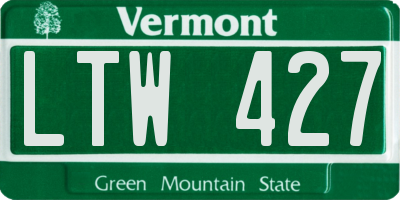 VT license plate LTW427