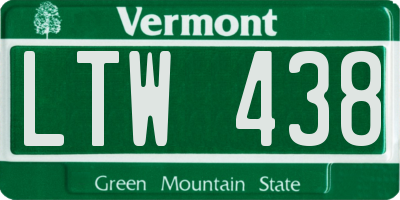 VT license plate LTW438