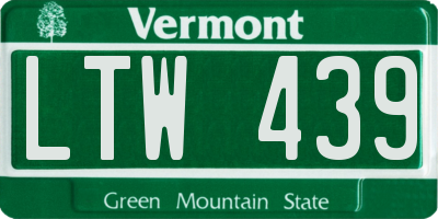 VT license plate LTW439
