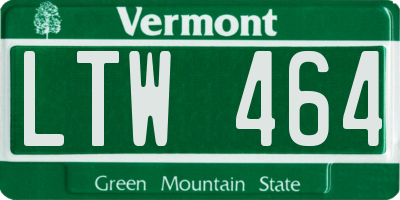 VT license plate LTW464