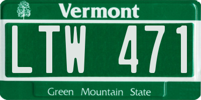 VT license plate LTW471