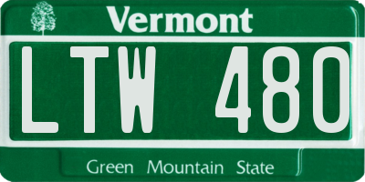 VT license plate LTW480