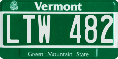 VT license plate LTW482