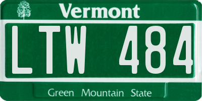 VT license plate LTW484