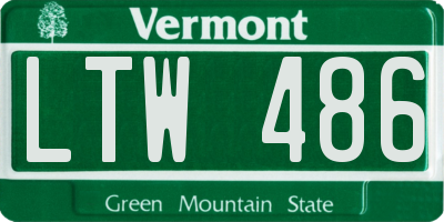 VT license plate LTW486