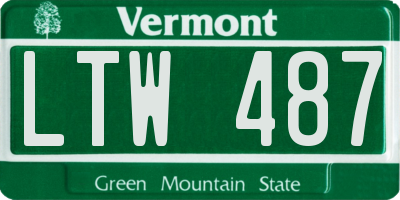 VT license plate LTW487