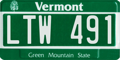 VT license plate LTW491