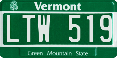 VT license plate LTW519