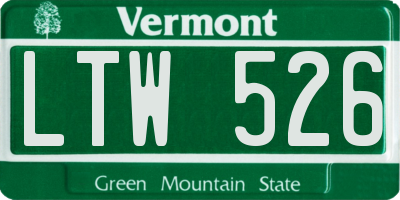 VT license plate LTW526