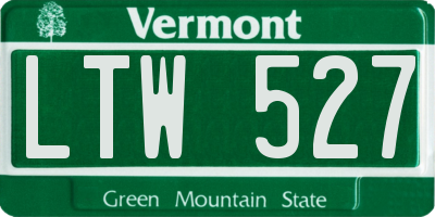 VT license plate LTW527