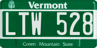 VT license plate LTW528