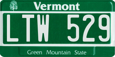 VT license plate LTW529