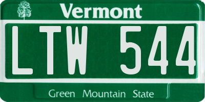 VT license plate LTW544