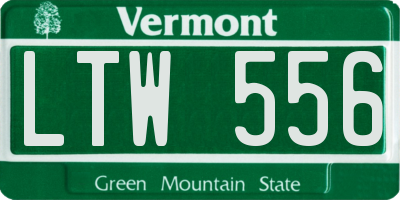 VT license plate LTW556