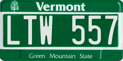 VT license plate LTW557