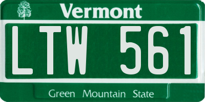 VT license plate LTW561