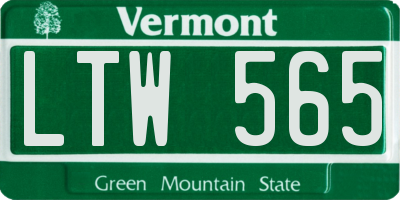 VT license plate LTW565
