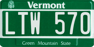 VT license plate LTW570