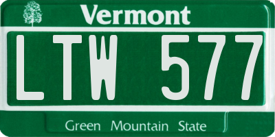 VT license plate LTW577