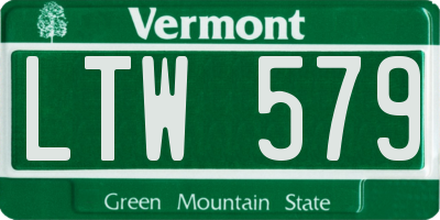 VT license plate LTW579