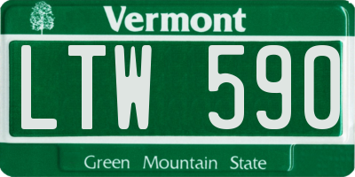 VT license plate LTW590