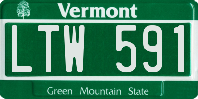 VT license plate LTW591