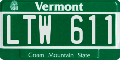 VT license plate LTW611