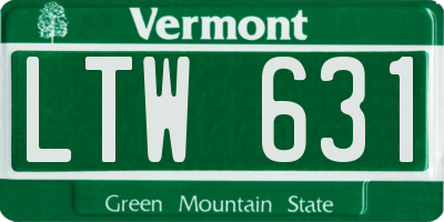 VT license plate LTW631