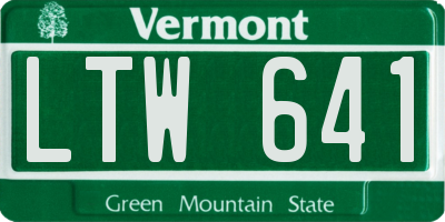 VT license plate LTW641