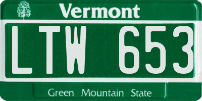 VT license plate LTW653