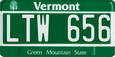 VT license plate LTW656