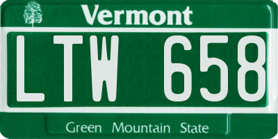 VT license plate LTW658