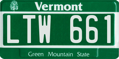 VT license plate LTW661