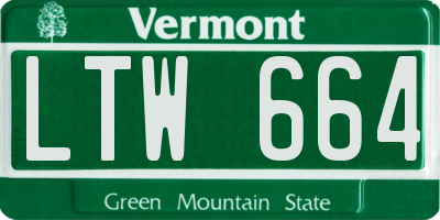 VT license plate LTW664