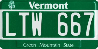 VT license plate LTW667