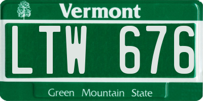 VT license plate LTW676