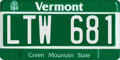 VT license plate LTW681