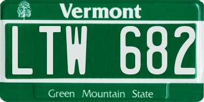 VT license plate LTW682