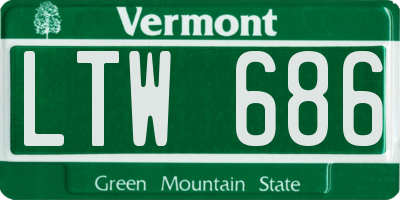 VT license plate LTW686