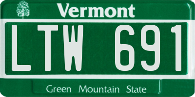 VT license plate LTW691