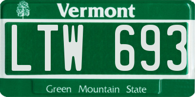 VT license plate LTW693