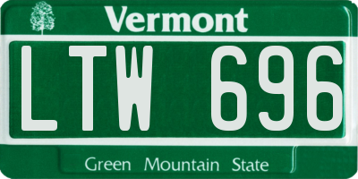 VT license plate LTW696
